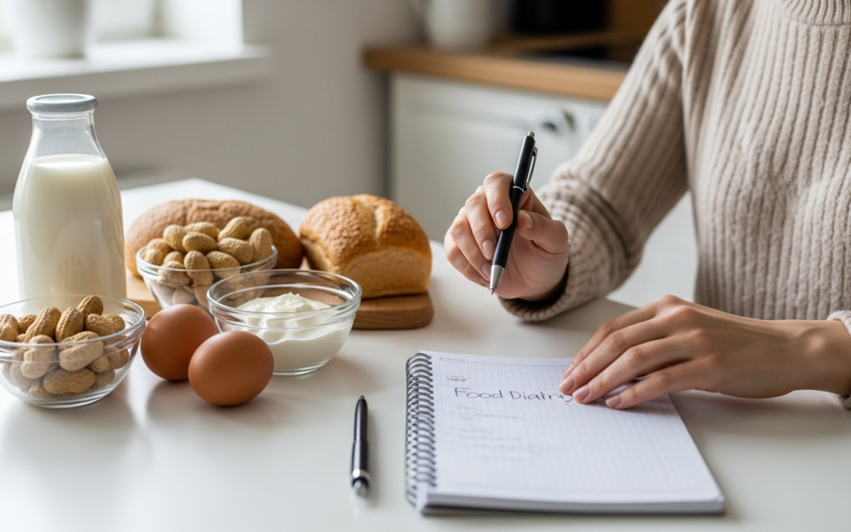 Common trigger foods shown for food allergies and intolerances with a food diary